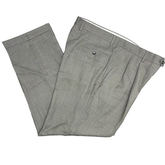 Jos A Bank Mens 38Wx29L Gray Dress Pants Executive Collection Wool Pleated Front - Picture 1 of 8